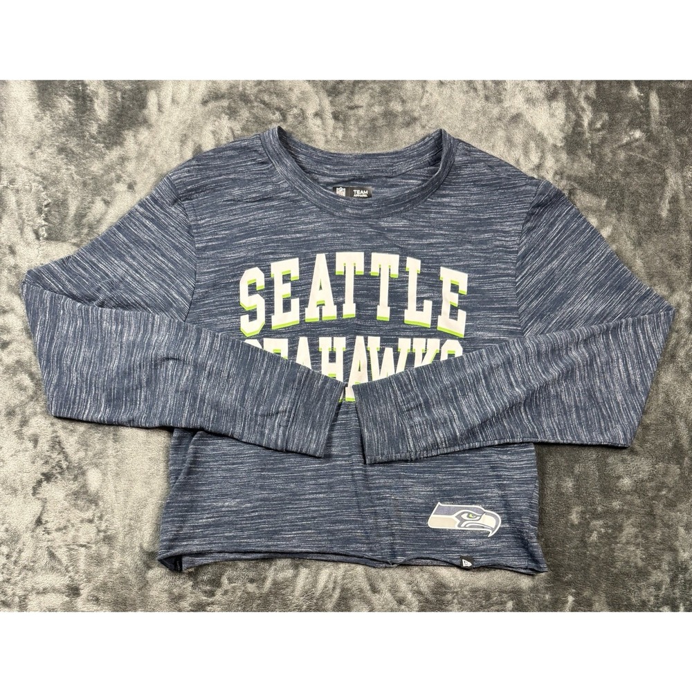Seattle Seahawks Women's M Crop Top Long Sleeve NFL Team Apparel Blue